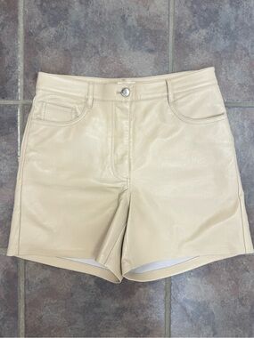 Wilfred Beige Faux Leather Women's Shorts